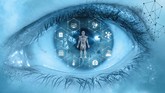 Blue eye with data points Blue eye with data points